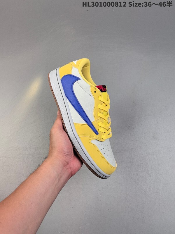 Travis Scott x Air Jordan 1 Low "Canary" 低帮 黄白蓝倒勾联名 AJ1 乔丹1代 aj1 乔1 低邦