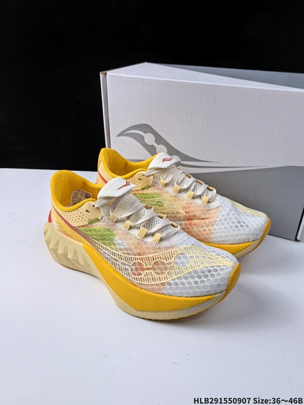 集合一真爆带半码 Saucony Endorphin Pro 4 索康尼 啡鹏4代 低帮 绿银 男女同款 旗靓运动系带减震耐磨透气低邦马拉松跑步鞋