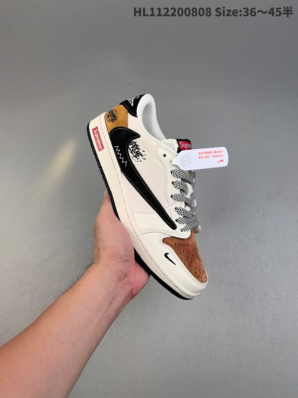 集合  公司级✅Nike Air Jordan 1 x Travis Scott AJ1倒勾 乔一倒钩 ‘DIY’定制 耐克 低帮文化篮球鞋