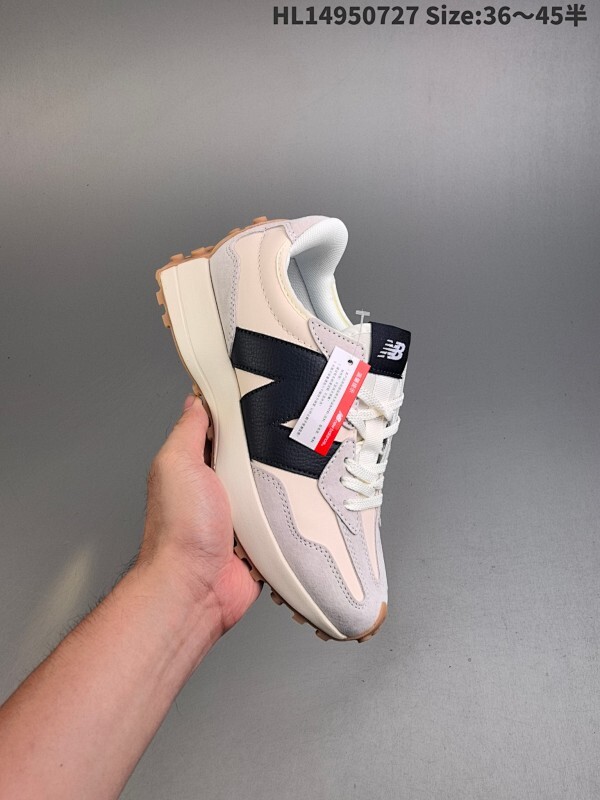 集合一  NB新百伦New Balance MS327系列复古休闲运动慢跑鞋“皮革米白灰海军绿生胶底”