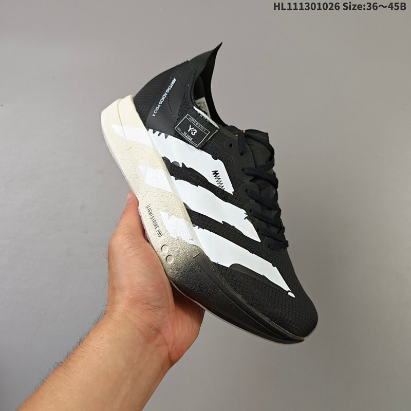 集合130 公司级✅Adidas Adizero Y-3 Adios Pro 4M 马拉松飞线贾卡轻质透气休闲运动跑步鞋 采用双层透气网纱 Flywire动态飞线绑缚鞋面材质 内置Zoom小气垫装