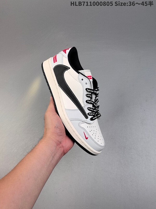 福利特价  Fragment x Travis Scott x LV Air Jordan 1 Low 三方联名倒钩 AJ1