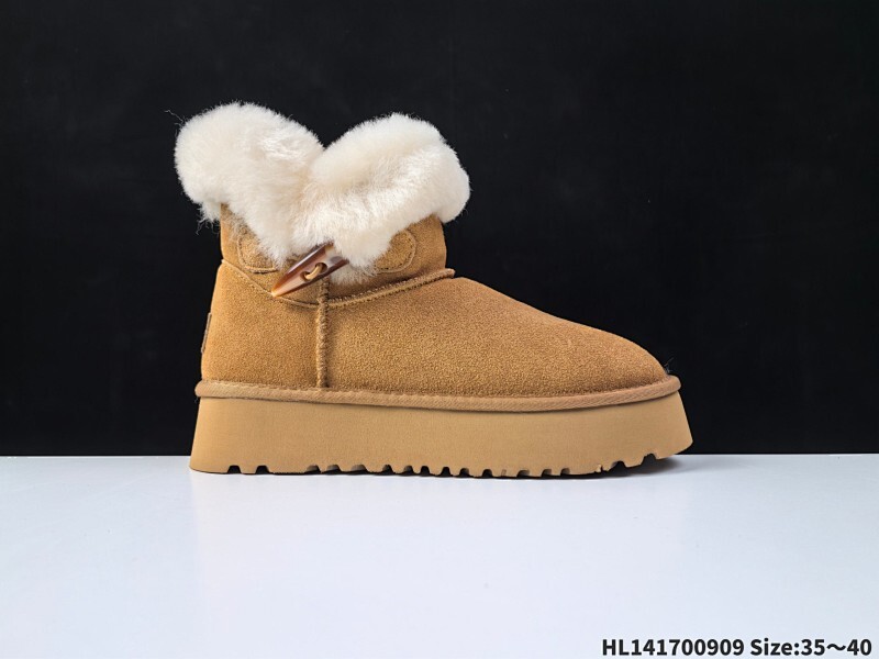 公司级✅UGG保暖減震 加绒潮流 牛角扣 时尚百搭 短筒 雪地靴！