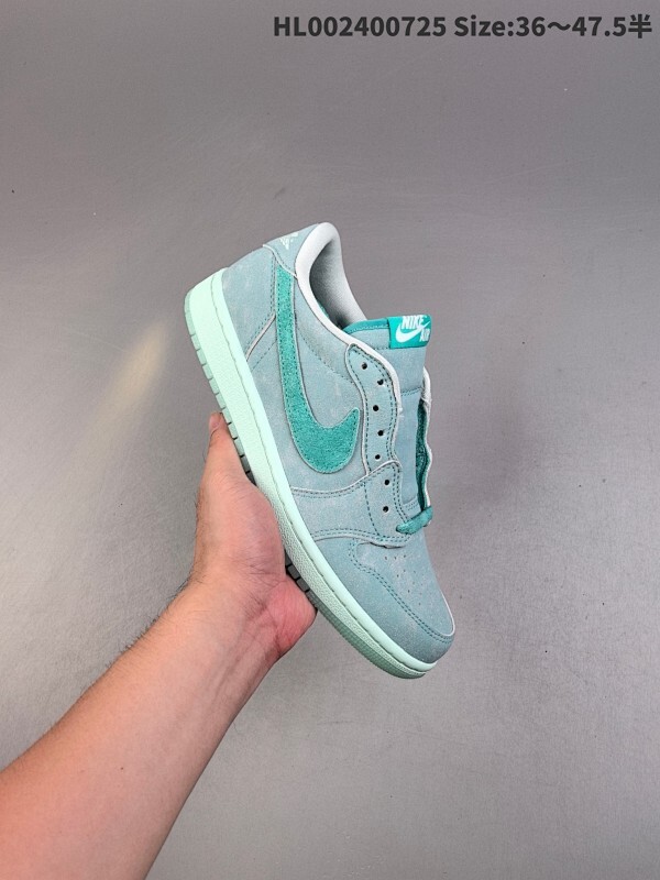 公司级 头层 Air Jordan 1 Low OG "Washed Team" 低帮 水洗青釉 AJ1 乔丹1代 aj1 乔1 低邦 蓝绿色