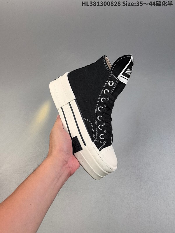 匡威Converse xRICK OWENS奥利奥新联名! 大胆先锋的“双层”鞋底，一步增高融入先锋气质的线条美学解锁经典重塑“新高度” 双倍大胆设计打破常规，