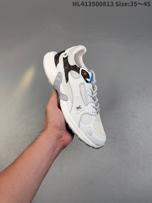 LOUIS VUITTON Olympia 皮革 圆头系带 低帮 生活休闲鞋 女款 白色