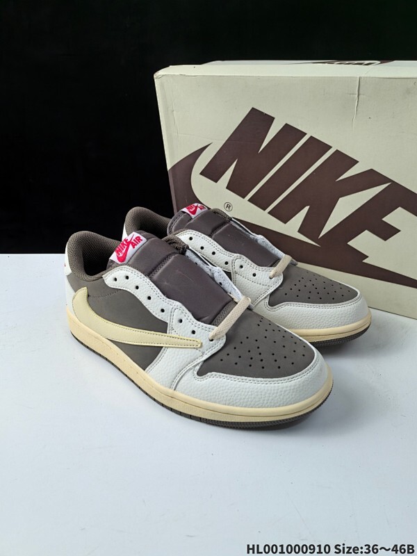 真标带半码 Travis Scott x Air Jordan 1 Low "Reverse Mocha" 低帮 白棕倒钩 AJ1 乔丹1代 aj1 乔1 低邦 白棕倒勾联名