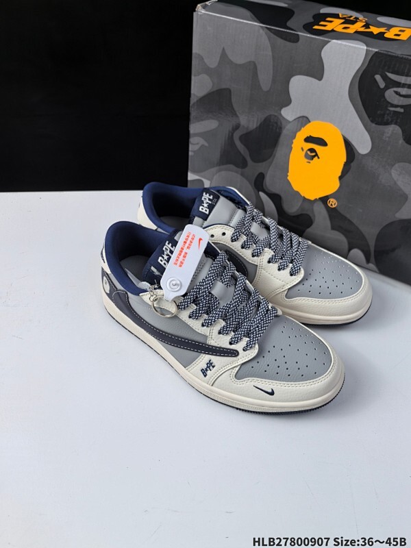 集合特价‼️  公司级✅Nike Air Jordan 1 x Travis Scott AJ1倒勾 乔一倒钩 ‘DIY’定制 耐克 低帮文化篮球鞋