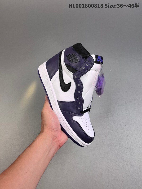 头层带半码 Air Jordan 1 Retro High OG "Court Purple" 高帮 恶人紫 AJ1 乔丹1代 aj1 乔1 高邦