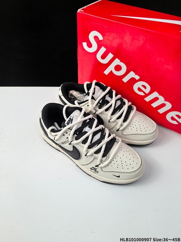 特价  Nike SB Dunk Low x Supreme 白黑小钩绑带 纯原大厂出品 极力推荐 原装头层材料 独家版型蒸餾加工