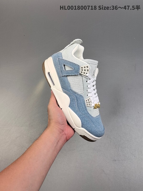 真标带半码 Air Jordan 4 Retro Denim "Worn Blue" 蓝灰牛仔 AJ4 乔丹4代 aj4 乔4 丹宁牛仔蓝灰 乔丹篮球鞋系列
