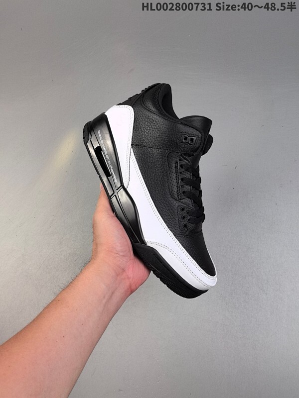 280公司级 全头层 Fragment Design x Air Jordan 3 "Black White" 藤原浩 黑白闪电联名 AJ3 乔丹3代 aj3 乔3
