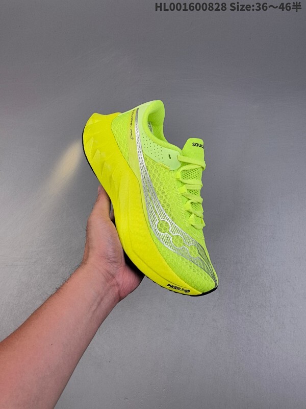 真爆带半码 Saucony Endorphin Pro 4 索康尼 啡鹏4代 低帮 绿银 男女同款 旗靓运动系带减震耐磨透气低邦马拉松跑步鞋 工