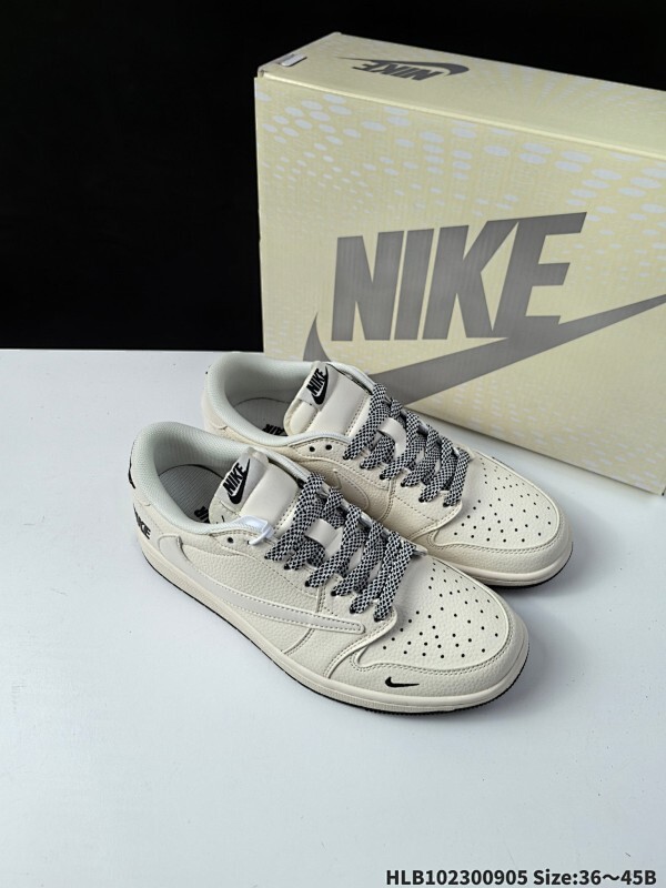 公司级✅Nike Air Jordan 1 x Travis Scott AJ1倒勾 乔一倒钩 ‘DIY’定制 耐克 低帮文化篮球鞋