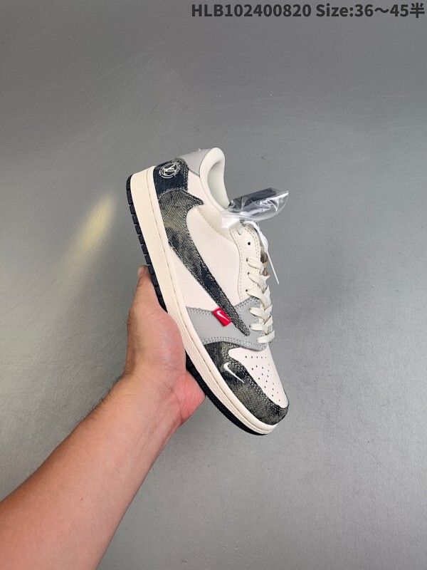 集合 公司级✅Nike Air Jordan 1 x Travis Scott AJ1倒勾 乔一倒钩 ‘DIY’定制 耐克 低帮文化篮球鞋