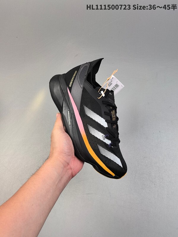 公司级✅Adidas Adizero Adios Pro 3马拉松飞线贾卡轻质透气休闲运动跑步鞋 采用双层透气网纱 Flywire动态飞线绑缚鞋面材质