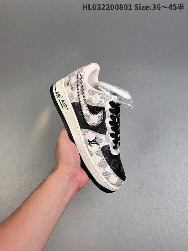 Nike Air Force 1 Low LV联名 原楦头原纸板 打造纯正空军版型 专注外贸渠道 全掌内置蜂窝气垫