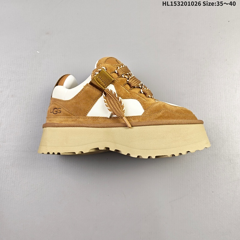 320 UGG秋季女士舒适平底圆头双色系带时尚低帮休闲鞋明星同款1144032 编码：HL153201026 Size:35～40