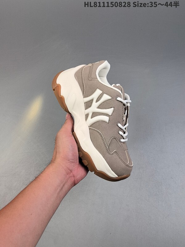 韩国MLB 男女复古老爹(MLB) BIGBALL CHUNKY A 复古印花 男女厚底增高纽约洋基队老爹运动休闲鞋