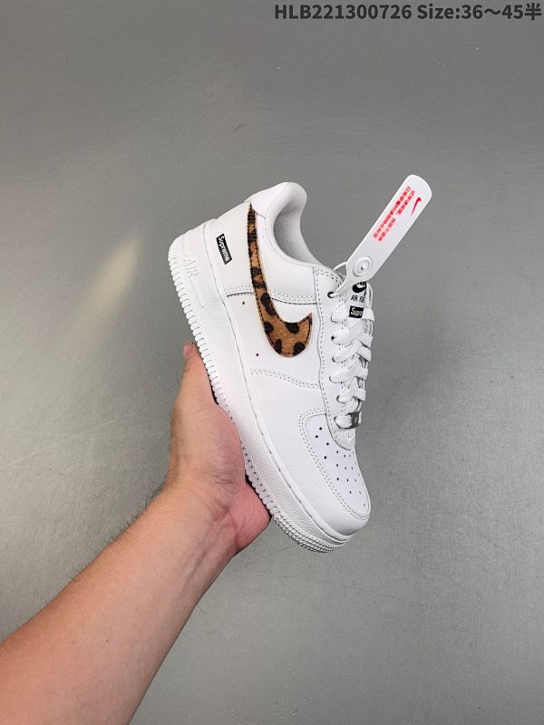 Nike Air Force 1 Low Supreme联名 原楦头原纸板 打造纯正空军版型 专注外贸渠道 全掌内置蜂窝气垫