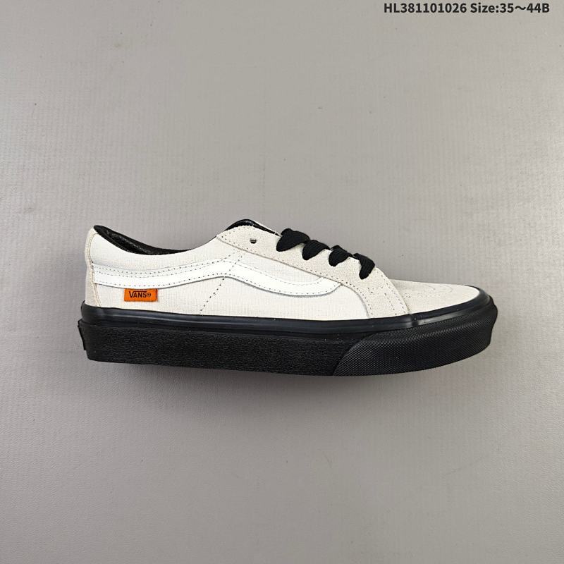 110  万斯 Vans sk8减震耐磨轻便 低帮。浅色搭配黑色底加上橘色织唛标点缀搭配黑色鞋带。上脚妥妥的高端大气。HL381101026 Size:35～44B