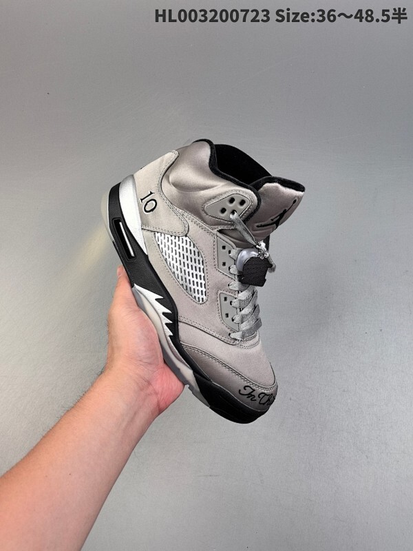 Air Jordan 5 Wings "Medium Grey Black" 高帮 丝绸灰黑色 AJ5 乔丹5代 aj5 乔5 高邦 丝绸银黑色