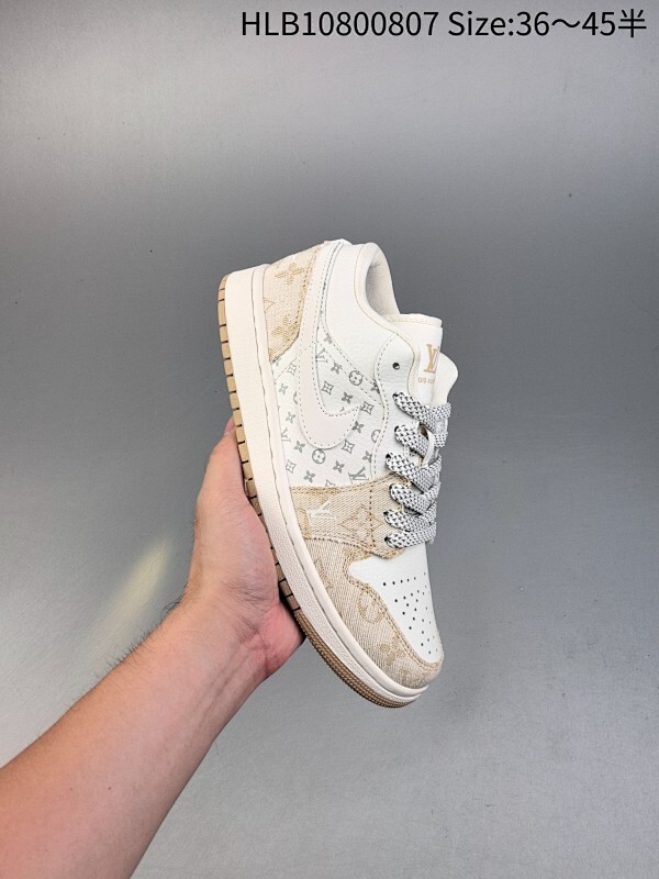 集合 特价福利Louis Vuitton x Air Jordan 1 Low 路易威登 x 乔丹 低帮 LV联名白黑印花 AJ1 乔丹1代