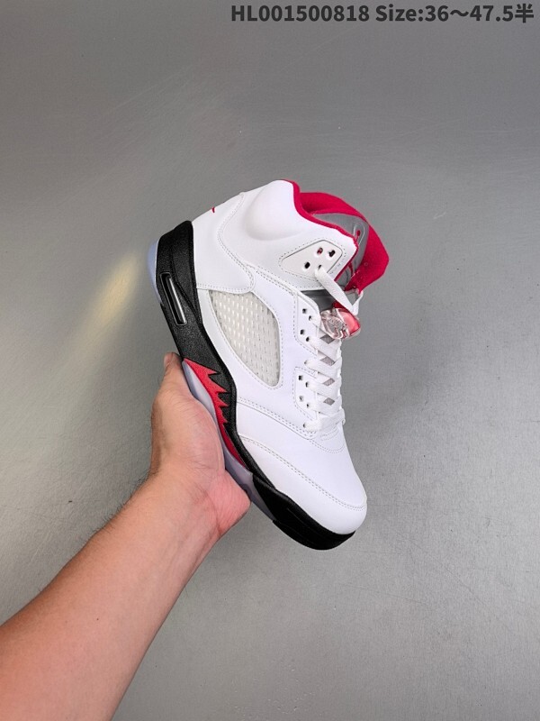 真标带半码 Air Jordan 5 Retro "Fire Red" 高帮 流川枫 AJ5 乔丹5代 aj5 乔5 高邦 白黑红 乔丹篮球鞋系列
