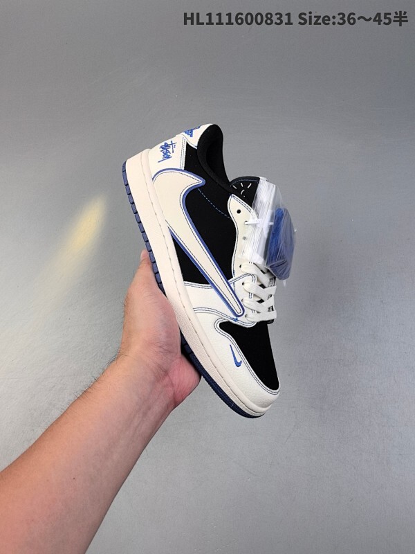 公司级✅Nike Air Jordan 1 x Travis Scott AJ1倒勾 乔一倒钩 ‘DIY’定制 耐克 低帮文化篮球鞋