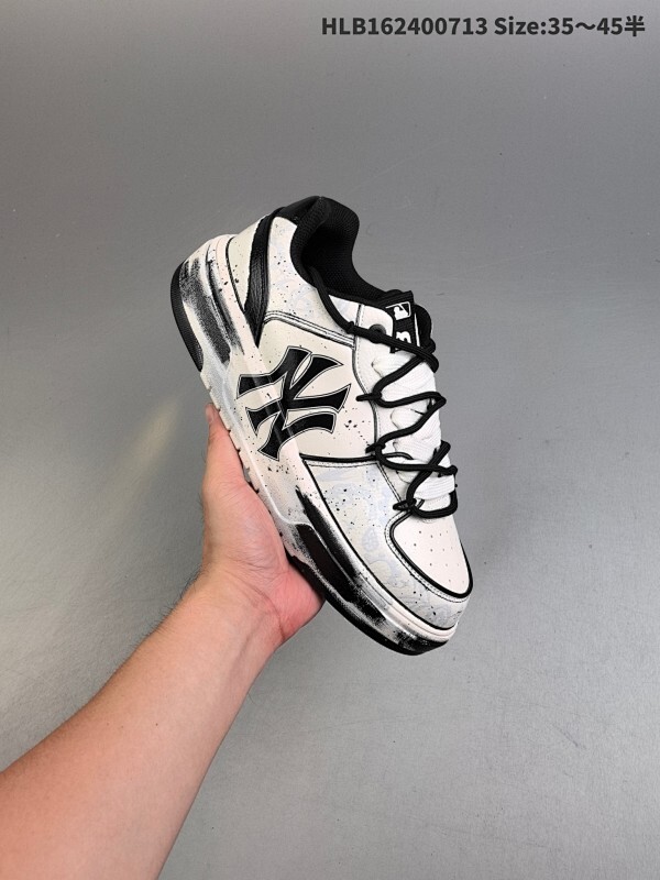 MLB Chunky Liner PU ‘DIY定制’ 简约时尚 百搭 包裹性保暖防滑防水减震 低帮 板鞋