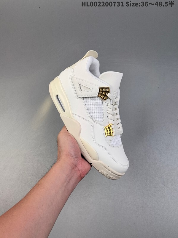 头层带半码 Air Jordan 4 Retro Wnns "Vivid Sulfur" 米白金 AJ4 乔丹4代 aj4 乔4 白金 乔丹篮球鞋系列