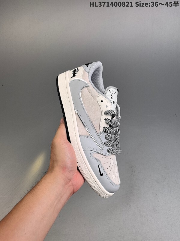 集合二  Nike Air Jordan 1 x Travis Scott AJ1倒勾 乔一倒钩 ‘DIY’定制 耐克 低帮文化篮球鞋  完美品质出货