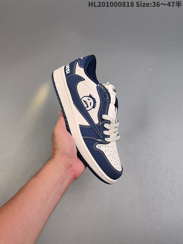 真标✅Nike Air Jordan 1 x Travis Scott AJ1倒勾 乔一倒钩 ‘DIY’定制 耐克 低帮文化篮球鞋