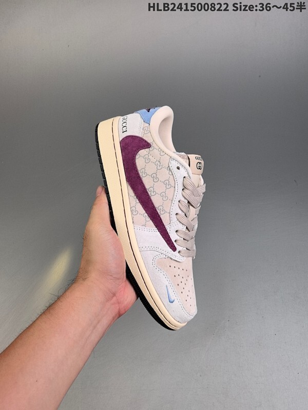 集合 公司级✅Nike Air Jordan 1 x Travis Scott AJ1倒勾 乔一倒钩 ‘DIY’定制 耐克 低帮文化篮球鞋