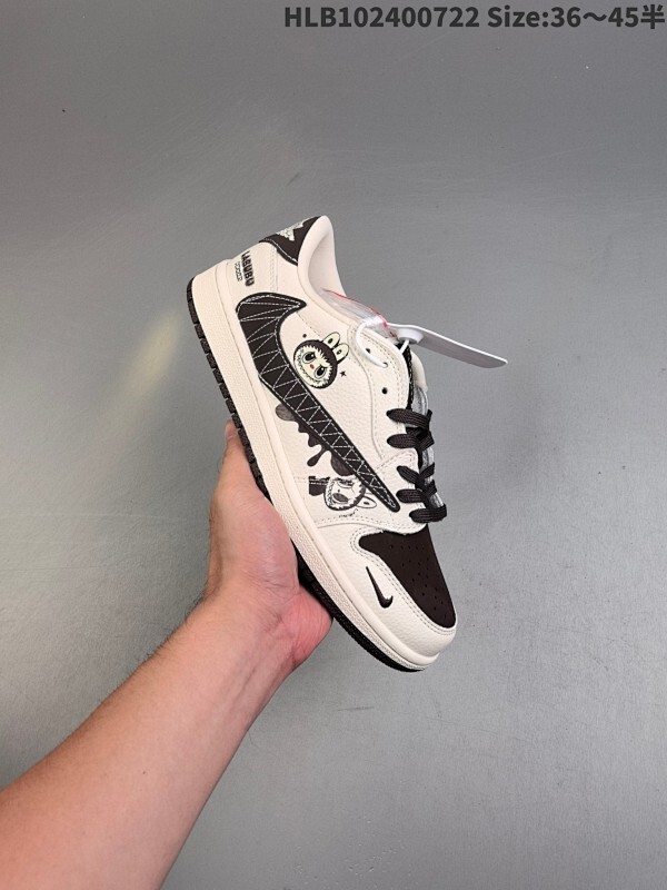 公司级✅Nike Air Jordan 1 x Travis Scott AJ1倒勾 乔一倒钩 ‘DIY’定制 耐克 低帮文化篮球鞋