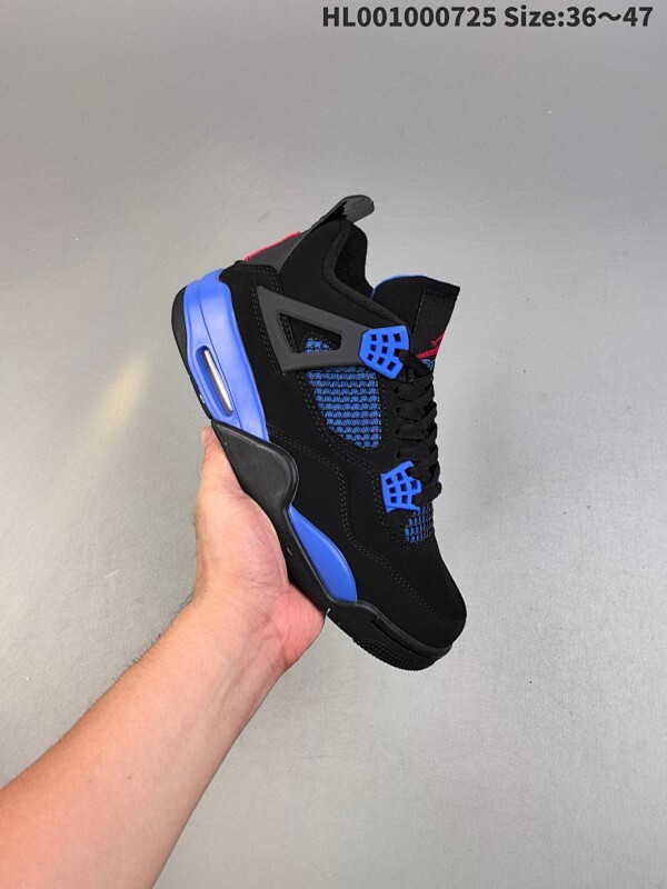Air Jordan 4 Retro "Black Deep Royal Blue" 黑蓝闪电 AJ4 乔丹4代 aj4 乔4 黑蓝红 乔丹篮球鞋系列