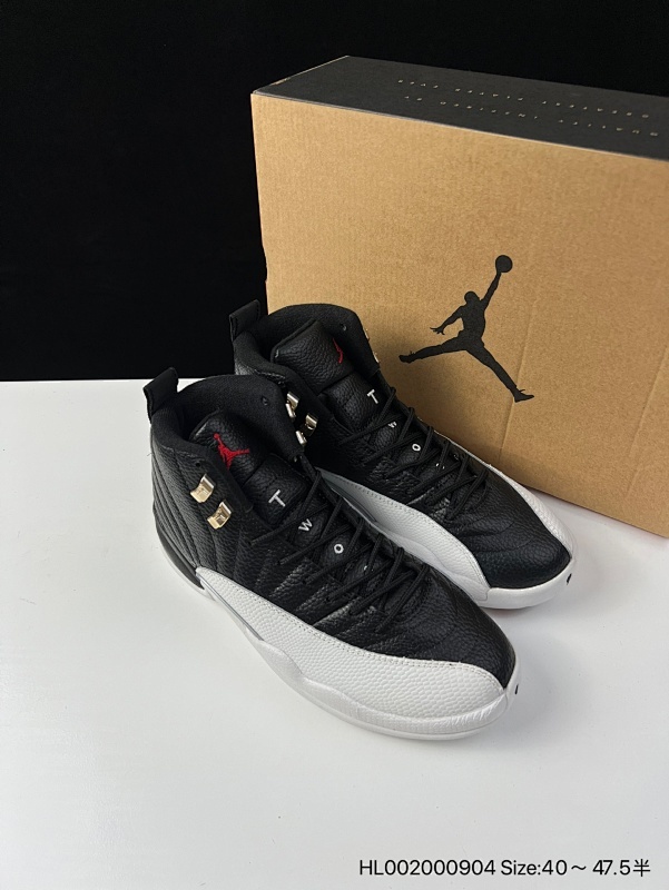 Air Jordan 12 Retro "Playoffs" 高帮 白黑季后赛 AJ12 乔丹12代 aj12 乔12 高邦 黑白银扣 乔丹篮球鞋系列