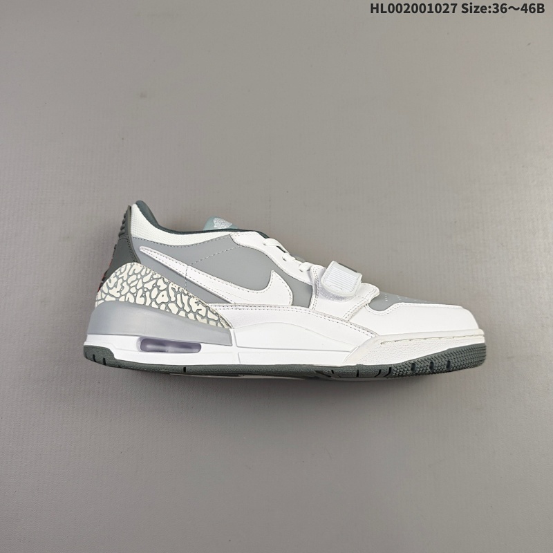 200  头层带半码 Air Jordan Legacy 312 Low 低帮 白灰色 AJ312 乔丹312代 aj312 乔312 低邦 灰白色 男女同款 乔丹篮球鞋系列 号称 “最强三合一” 的