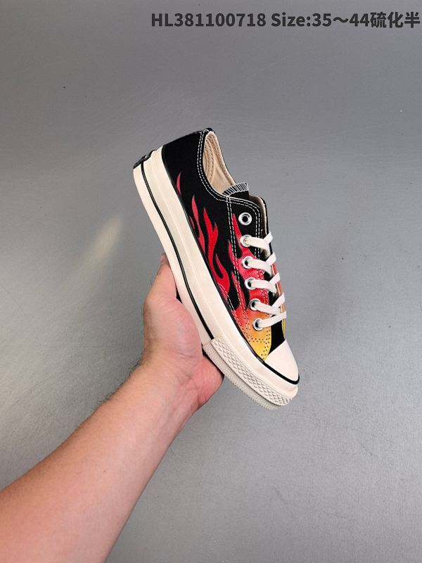 Converse/匡威经典复古火焰高帮重磅回归‼ Converse/匡威1970S ctas 70 hi经典复古火焰高帮黑红拼接帆布鞋