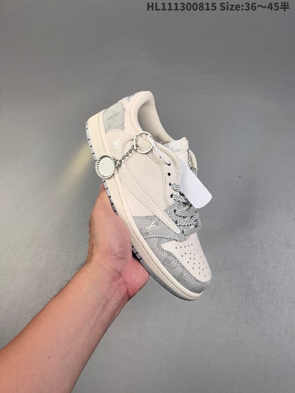 公司级✅Nike Air Jordan 1 x Travis Scott AJ1倒勾 乔一倒钩 ‘DIY’定制 耐克 低帮文化篮球鞋