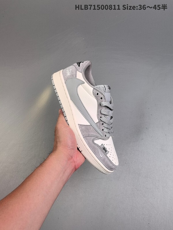 Travis Scott x Fragment Design x Jordan Air Jordan 1 Low OG SP  “OFF-WHITE联名——卡其翻毛蓝