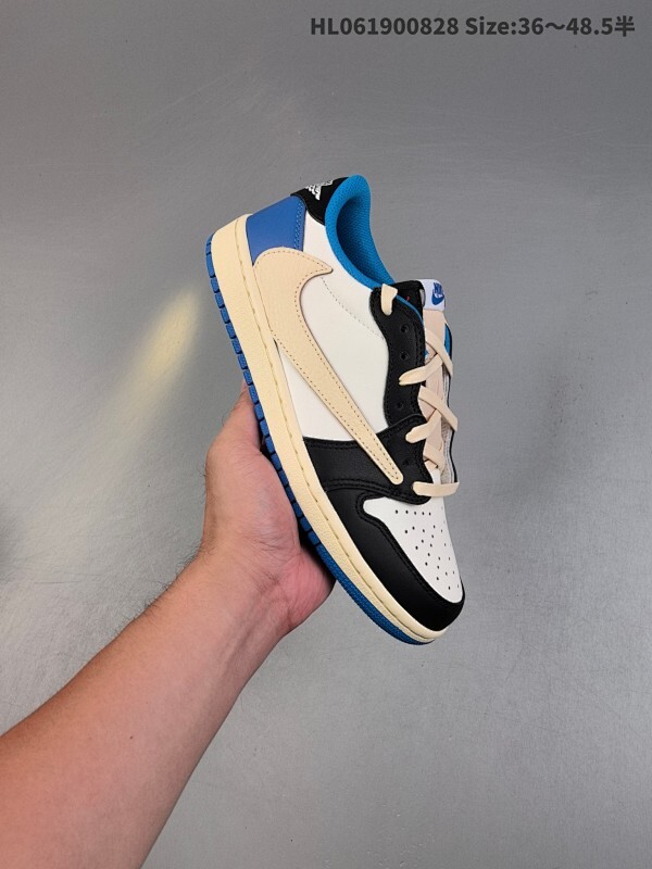 公司级！乔丹Fragment x Travis Scott x LV Air Jordan 1 Low 三方联名倒钩，整双鞋以全荔枝皮打造