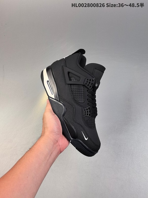 头层带半码 Nigel Sylvester x Air Jordan 4 OG "Brick By Brick" BIKE 黑砖 AJ4 乔丹4代 aj4 乔4 纽约黑钻