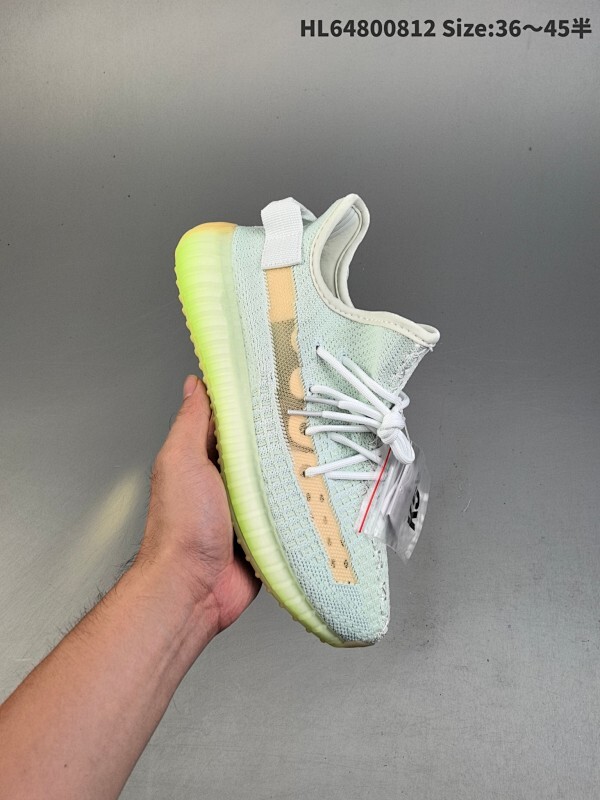 集合一 真爆✅阿迪达斯Adidas Yeezy Boost 350V2 椰子 德国进口网织机台织面 镂空呼吸网纱材质❗️侃爷限定 百搭轻便爆米花中底休闲运动慢跑鞋。