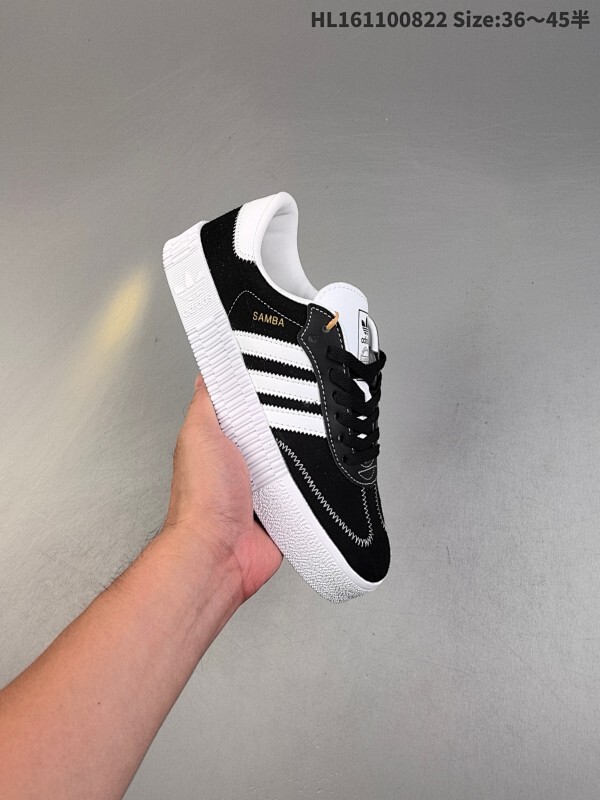 阿迪达斯Adidas SAMBA W 厚底休闲板鞋 实拍首发 该鞋款鞋面采用多种材料拼接(缝车线)