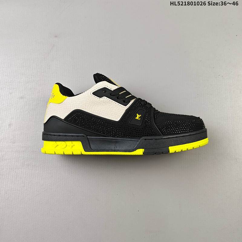 180 真标✅Louis Vuitton Trainer Sneaker Low 全新 LV 路易威登 休闲运动文化百搭板鞋  ID:HL521801026 Size:36～46
