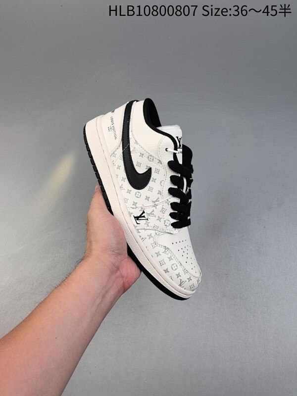 特价福利Louis Vuitton x Air Jordan 1 Low 路易威登 x 乔丹 低帮 LV联名白黑印花 AJ1 乔丹1代 aj1 乔1
