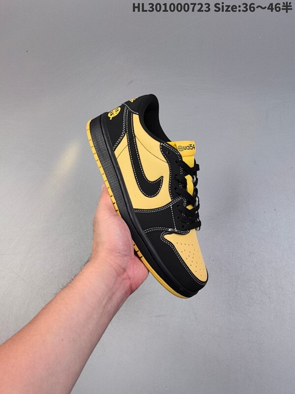 Quai 54 x Air Jordan1 Low OG 低帮 联名黑黄  AJ1 乔丹1代 aj1 乔1 低邦 黑黄色 男女同款