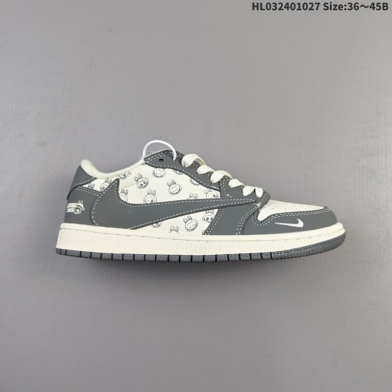 240 公司级✅Nike Air Jordan 1 x Travis Scott AJ1倒勾 乔一倒钩 ‘DIY’定制 耐克 低帮文化篮球鞋  完美品质出货 细节如图所示  鞋面切割工整  冲孔整齐干