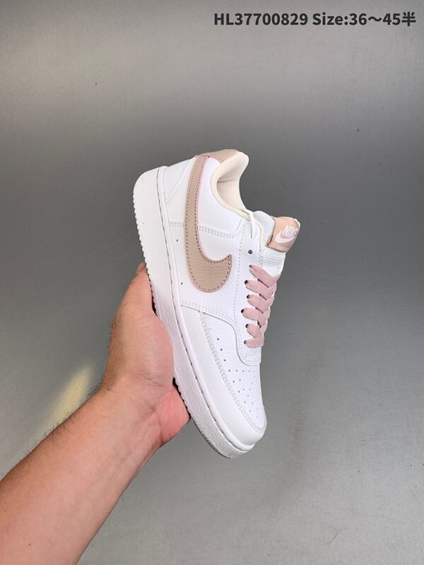 集合三特价  耐克Nike Court VISION LO NN 学院系列高帮休闲运动皮革板鞋